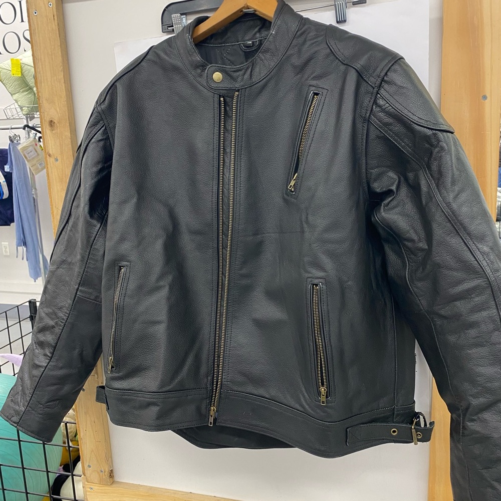Leather Motorcycle Jacket. Brand new. Still in package . Only 3xl and 4xl left.